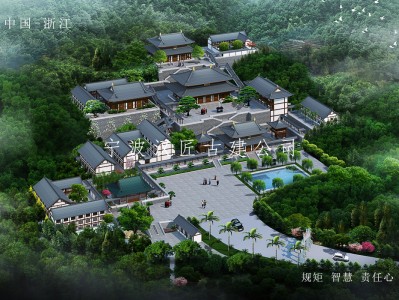 廟宇整體規(guī)劃設(shè)計(jì)效果圖-觀(guān)音寺